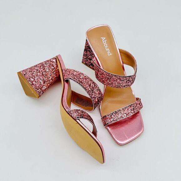 Abound Shoes - Abound Carina Glitter Sandals in Pink Crayon Glitter